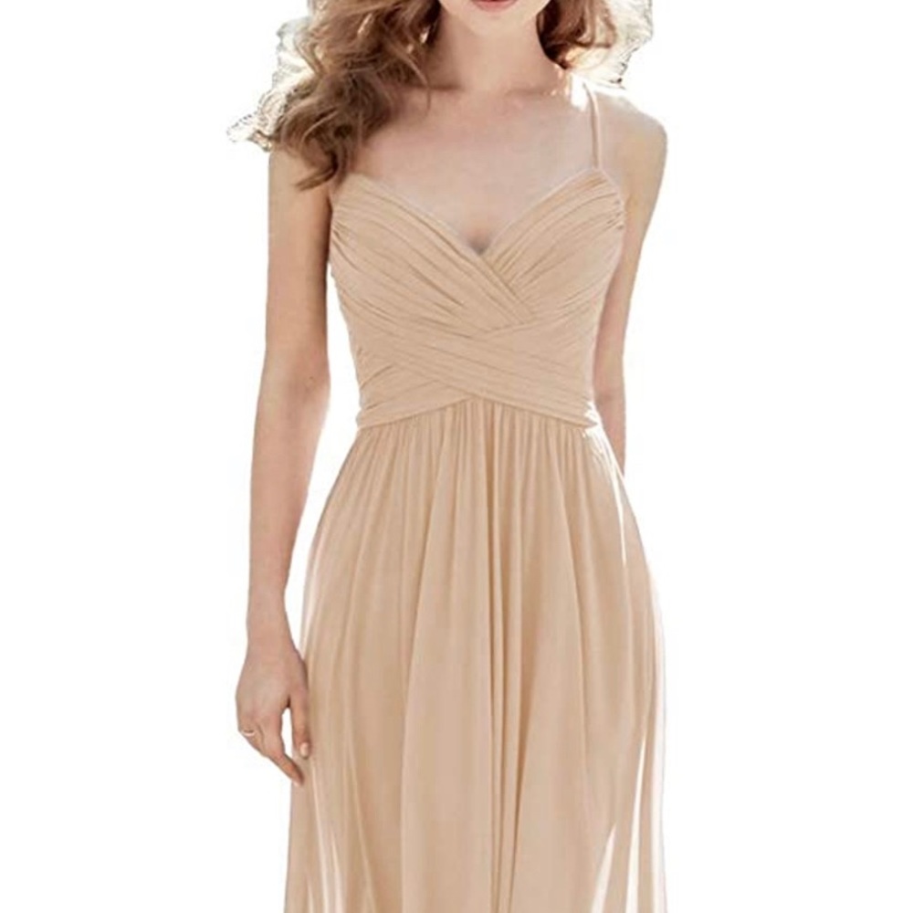 Floor Length Champagne chiffon dress